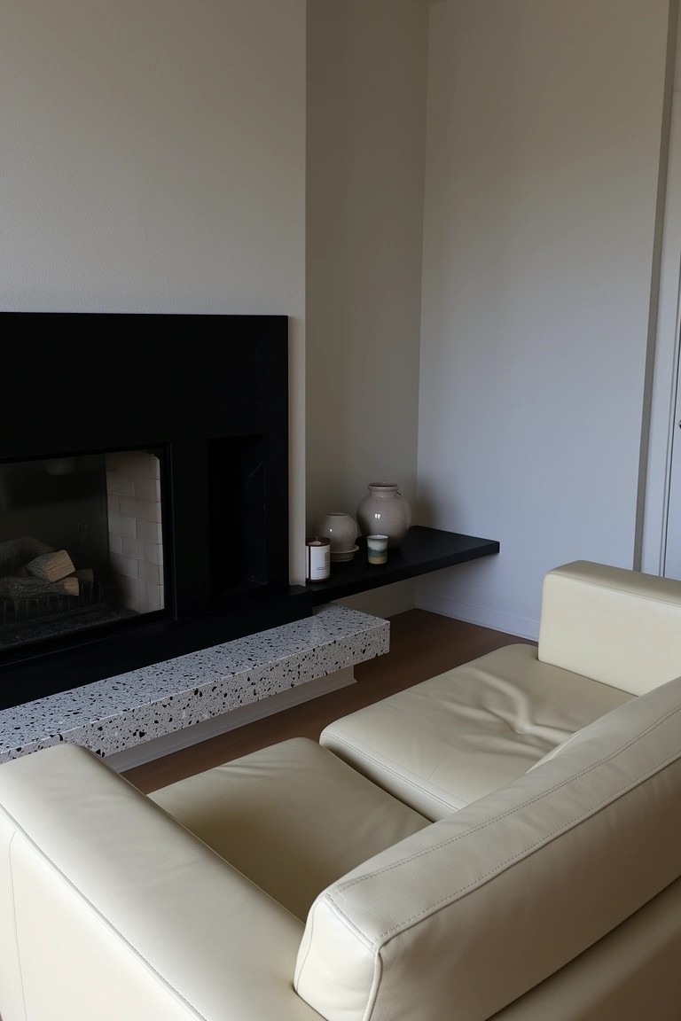 Corner Seating by the Fireplace