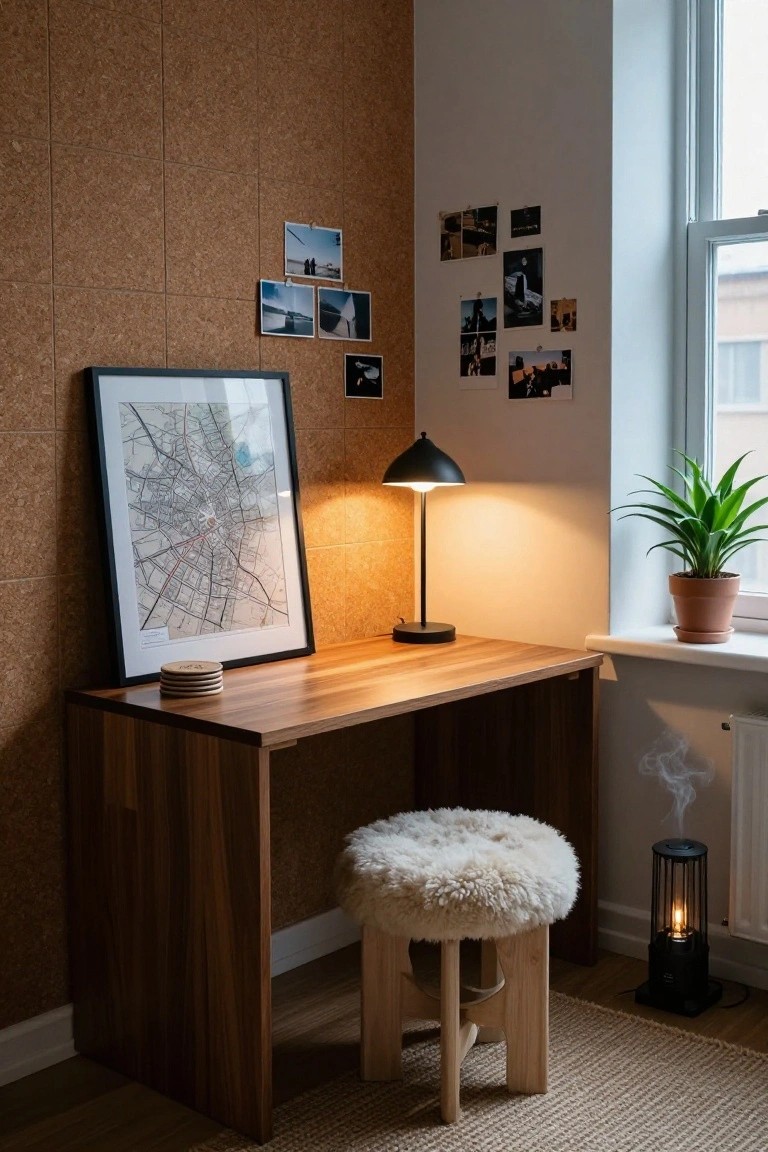 Sheepskin Pouf as Office Stool